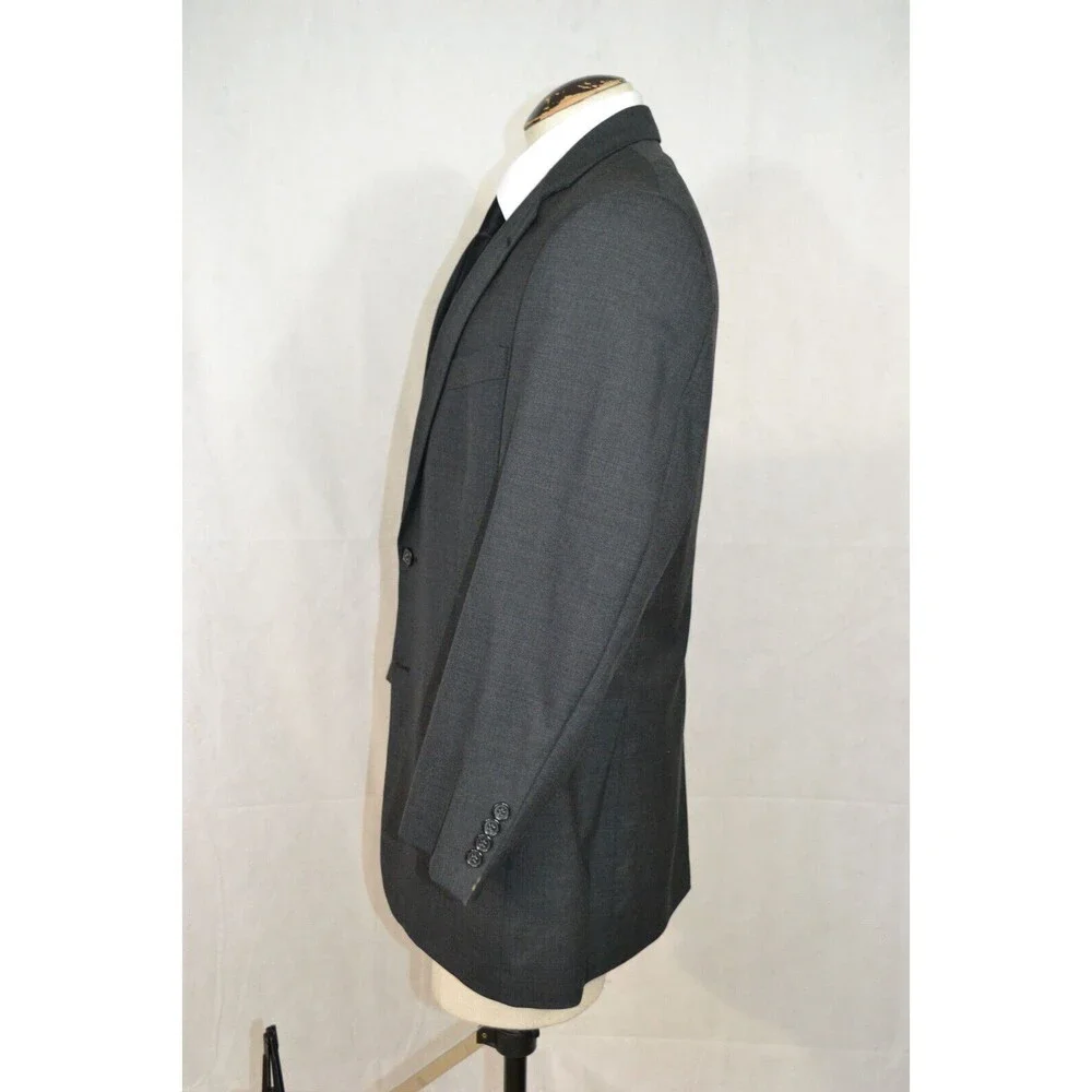 Brooks Brothers Brooksease Wool Blazer Dark Charcoal Gray Sport Coat Sz 44R USA‎